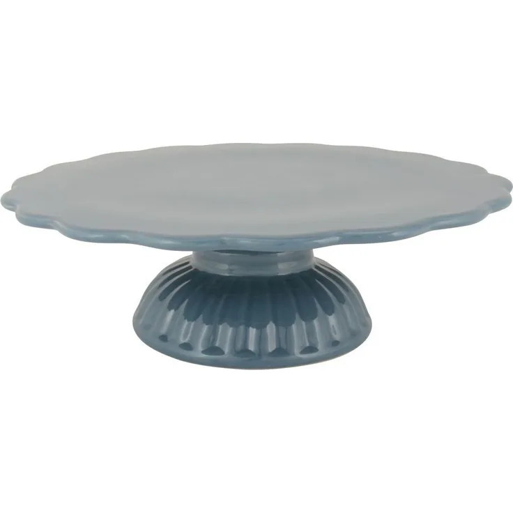Laursen - Tortenplatte Fuß Mynte Keramik Cornflower Blau 2079-09 Kuchenplatte