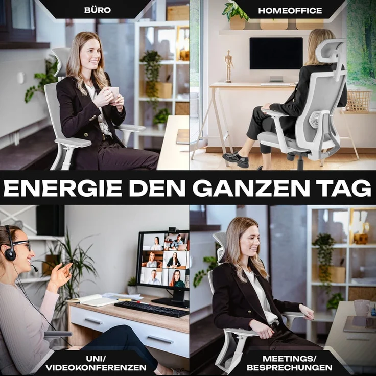 VALKENSTOL M3 Pro Bürostuhl Ergonomisch Testsieger mit verstellbaren Armlehnen | bequemer Schreibtischstuhl mit Lendenwirbelstütze Rückenschonend | Bürostühle verstellbare Sitztiefe gesundes Sitzen – Bild 9