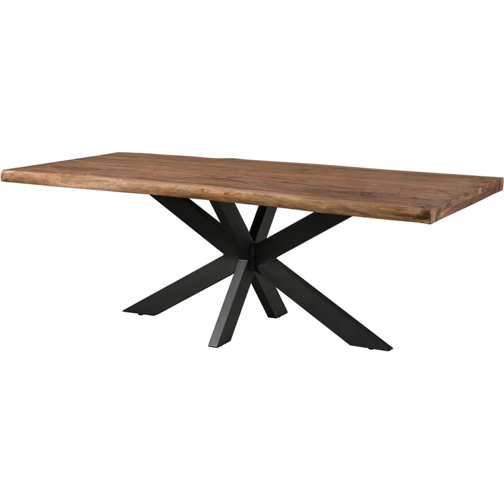 Baumtisch Sheesham 260x100x77 grau gebeizt / Kreuzgestell anthrazit matt FREEFORM 5 – Bild 10