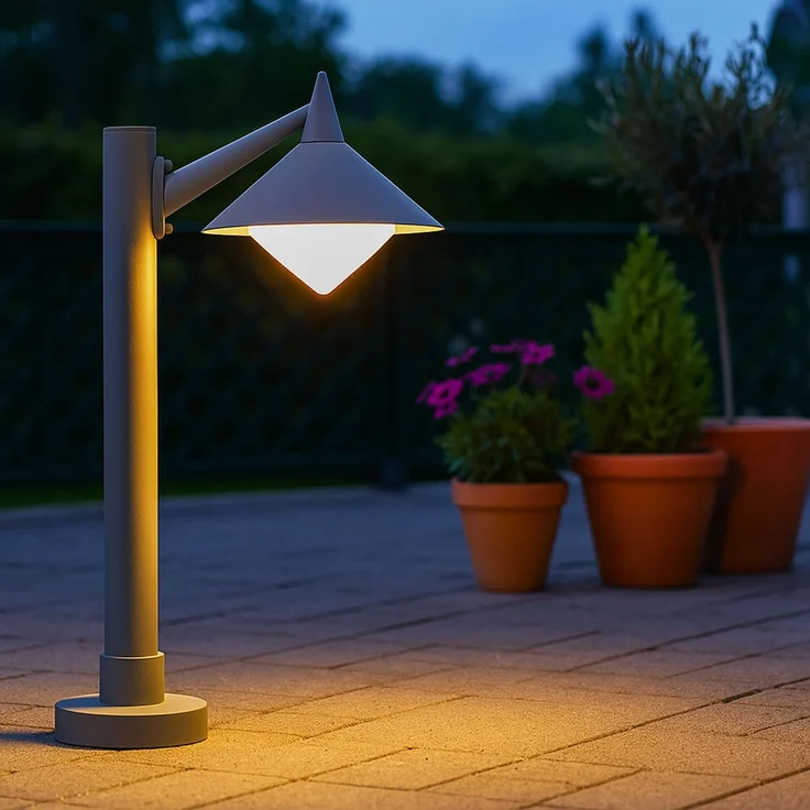 RGB LED Stehleuchte, ALU, grau, H 47 cm – Bild 4