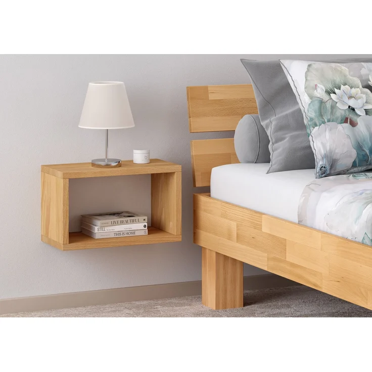 Wandablage schwebender Nachttisch Regal Ablage aus Buche Länge wählbar V-90.84-53Einzelartikel – Bild 2