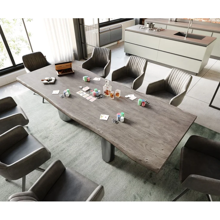Esstisch Edge 260x100 Akazie Platin Troa Edelstahl Graphit Live-Edge – Bild 4