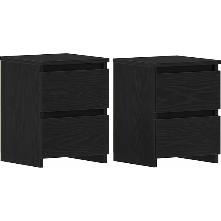 vidaXL Nachttisch 2 pcs Schwarz Eichen-Optik 30 x 30 x 40 cm 861989