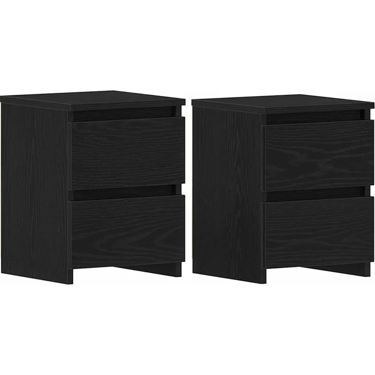 vidaXL Nachttisch 2 pcs Schwarz Eichen-Optik 30 x 30 x 40 cm 861989 – Bild 1