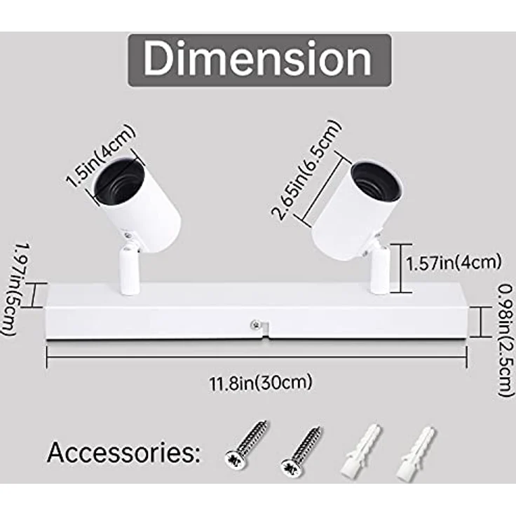 Dehobo Deckenlampe E27 Weiß, Deckenleuchte 2 Flammig, LED Decken Strahler Modern, Retro deckenleuchten Lampe e27 für Schlafzimmer Wohnzimmer Korridor Küche, Nein Leuchtmittel, Max. 60W – Bild 6