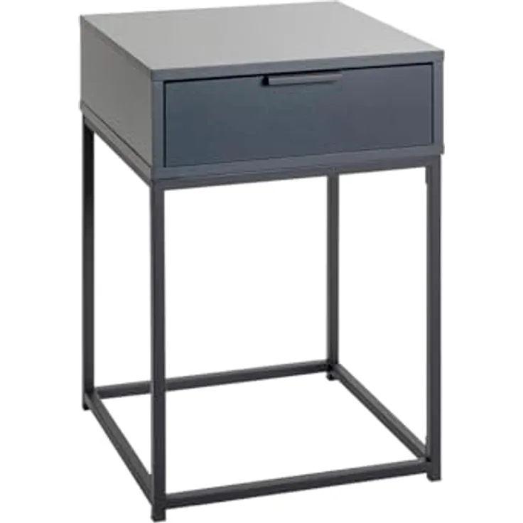XXXL Nachtschrank Malmö, Metall, Anthrazit, 1 Schublade, 40x60x40 cm, für Schlafzimmer