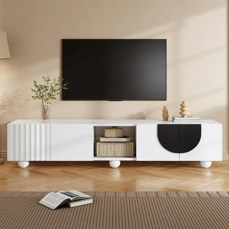 Lowboard, TV-Schrank, Fernsehtisch, Fernsehschrank für Wohnzimmer, matt, stehend