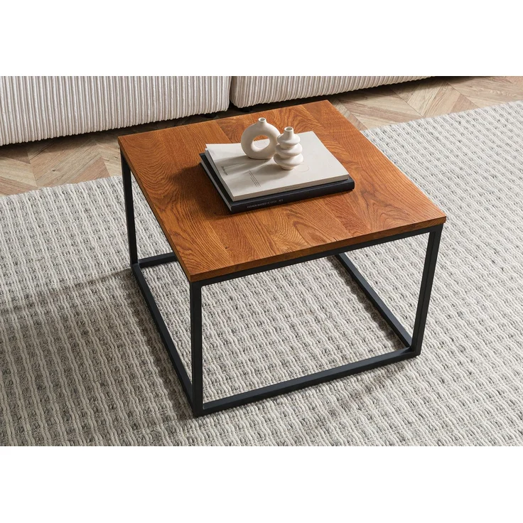 Couchtisch Wildeiche 60 x 60 x 43 natur geölt LOUNGE COLLECTION #07 – Bild 2
