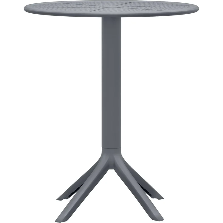 Gartenmöbel-Set ELLA mit 2 Stühlen - 162 x 60 x 85 cm, Kunststoff, Dunkelgrau | Balkonset Gartenset Tisch mit Stühlen Bistroset Outdoor – Bild 5