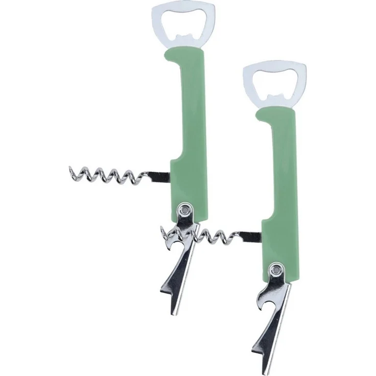Koopman Flaschenöffner Korkenzieher Weinöffner Klappbar Bunt 2 er Set (Set, 2-tlg, Packung), 2tlg, Edelstahl, Korkenzieher, Bieröffner, Weinkorkenzieher – Bild 1