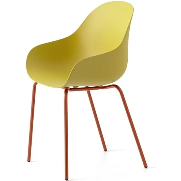 Connubia, 2 Stühle Academy Metallgestell ZAFFERANO matt Sitz aus recyceltem Polypropylen 100% Lemon matt – Bild 6
