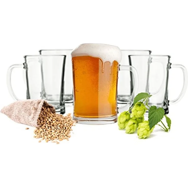 6 Bierseidel 650ml Bierkrüge Bierglas Bierkrug mit Henkel Bier Pils Gläser