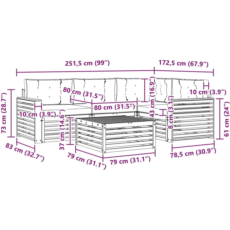 vidaXL Outdoor-Sofagarnitur 5 stk. 4-Sitzer Weiß und Creme Polyester 3390450 – Bild 9