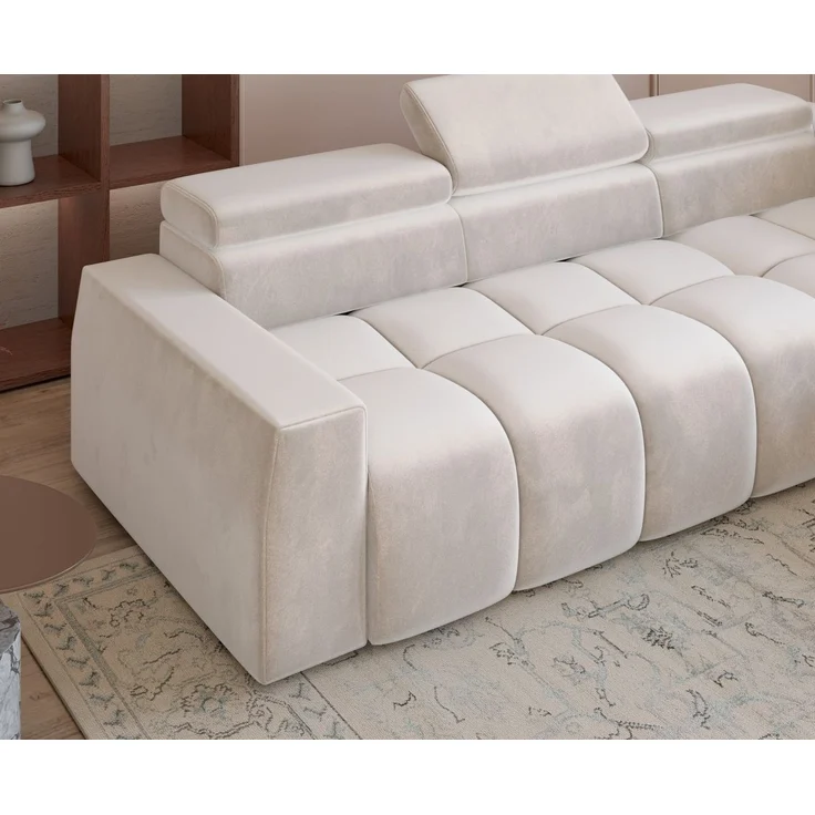 Bigsofa Couchgarnitur DARCY Megasofa in Stoff Salvador Grau – Bild 2