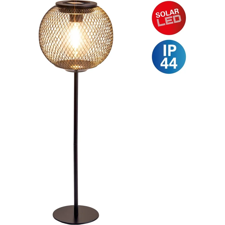 Näve Solar-Gartenleuchte LED mit Dämmerungssensor Geli 46,5 cm schwarz – Bild 2