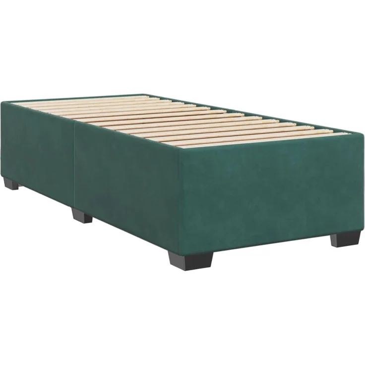 vidaXL Boxspringbett mit Matratze Dunkelgrün 100x200 cm Samt 3285266 – Bild 5