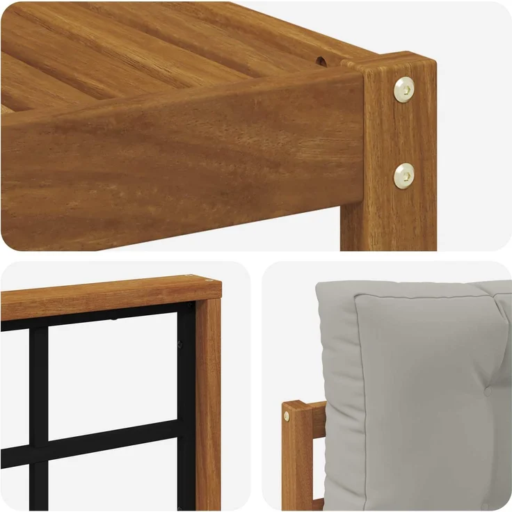 vidaXL Outdoor-Sofagarnitur 8 stk. 8-Sitzer Natur und Hellgrau 3368009 – Bild 6