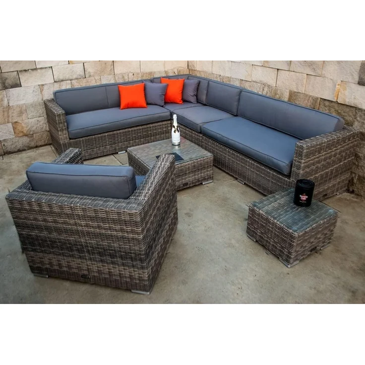 Ragnarök Möbel-Design Gartenlounge-Set Lounge Set Narvik, (Set, Ecklounge, Polyrattan, Alu), Sitzpolster ca. 16 cm dick und haben 2 intergrierte Härtegrade – Bild 1