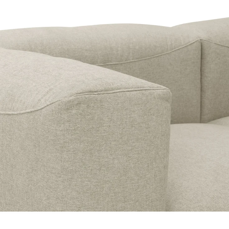 Sofa mit Longchair links Kattrina Flachgewebe creme – Bild 4
