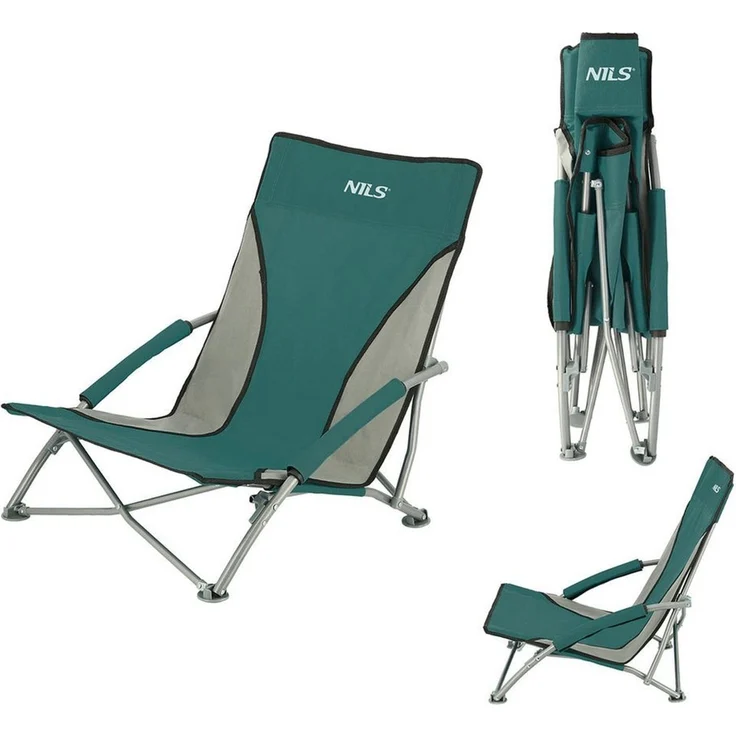 Nils Campingstuhl Strandstuhl Klappstuhl Outdoorstuhl (Spar-Set, 1 St), klappbar, Tragetasche, 120 kg, rutschfeste Füße – Bild 2