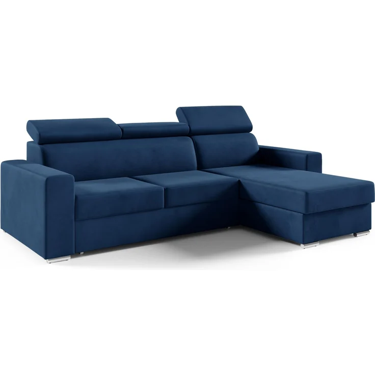 Ecksofa in L-Form NELA, L-förmige Eckcouch mit Schlaffunktion, ausziehbares Sofa, 1 Bettzeugbehälter, verstellbare Kopfstützen, (Monolith 77), 96x170 cm – Bild 1