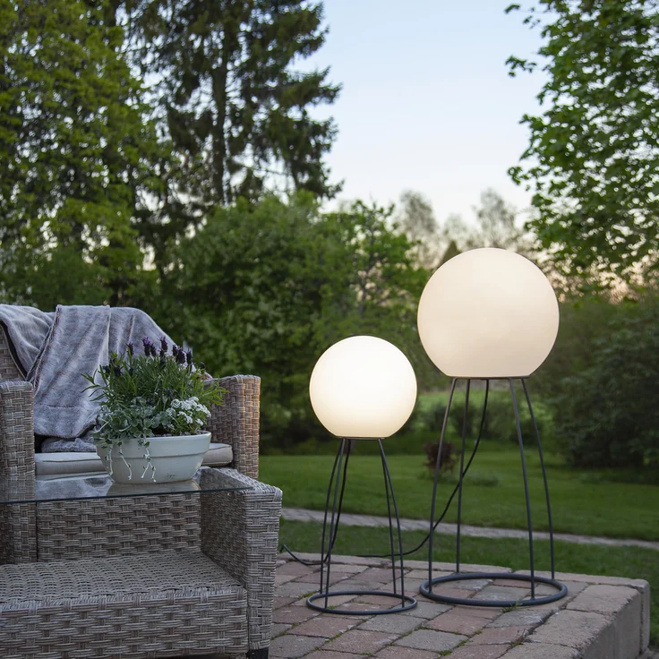 Stehleuchte ,Mallorca mit Kugelleuchte und Metallständer, E27, 70cm, Ø 29cm – Bild 2