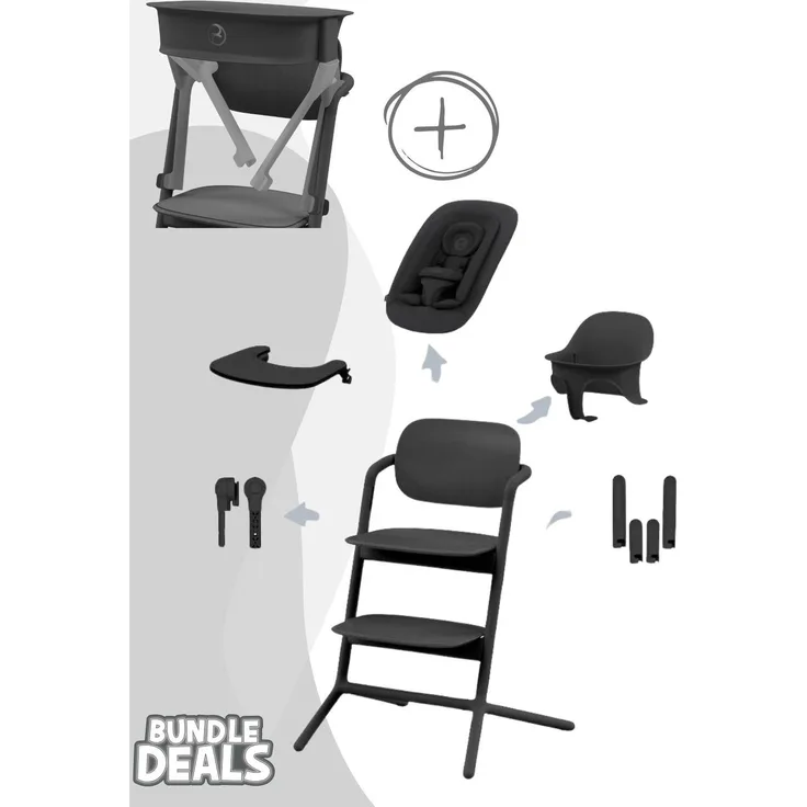 Cybex 'Lemo' 4in1 Set Kinderhochstuhl, inkl. LemoTower, Stunning Black, 81,5 x 56 x 54,5 cm
