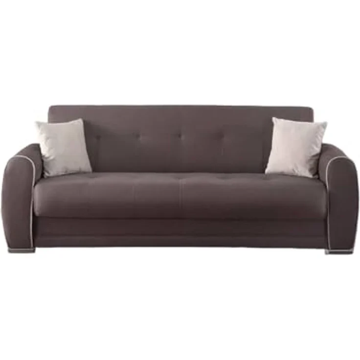 Dmora Schlafsofa 3-Sitzer Alejandro 224x85 cm Grau Stauraum – Bild 2