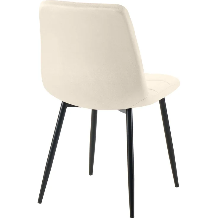 CLP 4er Set Esszimmerstuhl Tilde gepolstert mit Rückenlehne bis 150 kg belastbar,Farbe:creme;Material:Samt – Bild 7