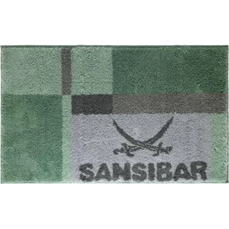 Badematte SANSIBAR LBH 120x70x2 cm grün Badteppich Badvorleger Duschvorleger Duschmatte Badeteppich – Bild 2