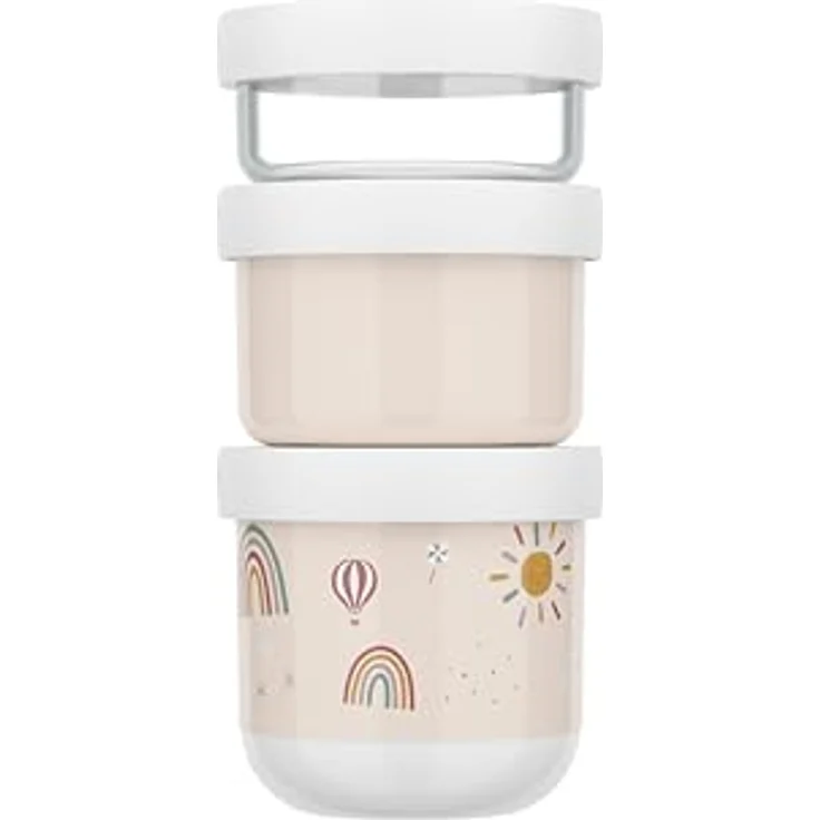 Mepal - Snackbox stapelbar 3-teilig Mio - Stapeln nach Bedarf - Mikrowellen- und Gefrierfachgeeignet - Auslaufsicher - Spülmaschinengeeignet - 100 + 175 + 275 ml - Sunshine & Rainbow – Bild 2