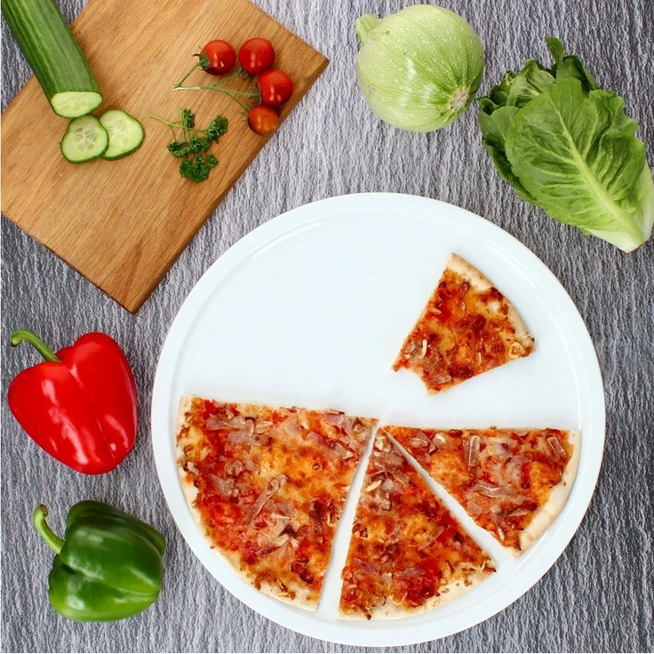 MamboCat Pizzateller 4er Set Bianco XXL Pizzateller Ø33,5cm 4 Personen Teller Platte – Bild 2