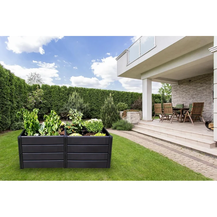 NEUSTANLO | Hochbeet Beetlo XL | 158×82×61 cm | 672?L | aus wetterfestem Kunststoff | pflegeleichtes Gartenbeet | Steckmontage ohne Werkzeug | ideal als Blumen- & Pflanzenbeet | Made in Germany – Bild 3