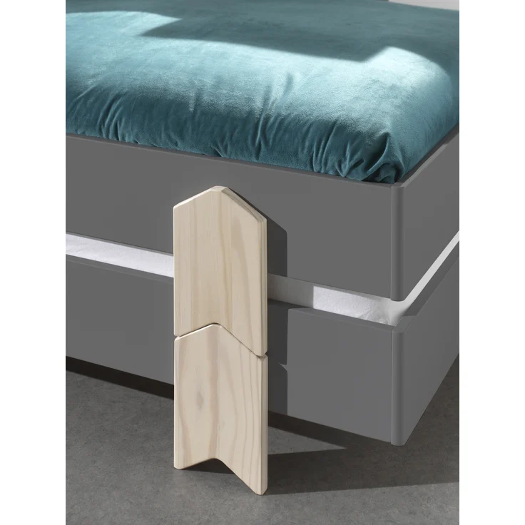 Stapelbett >Moldulo< 2er Set, Lattenrost, grau lackiert - je 203,6x27,5x93,8cm (BxHxT) – Bild 2