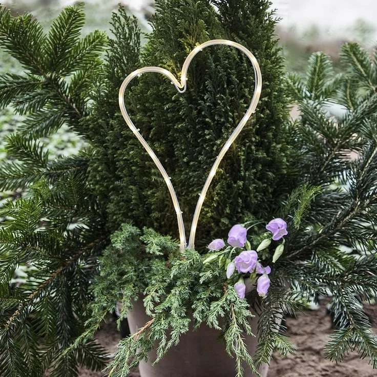 LED-Dekoration "GraveHeart", weiss, 18 ww LED – Bild 2