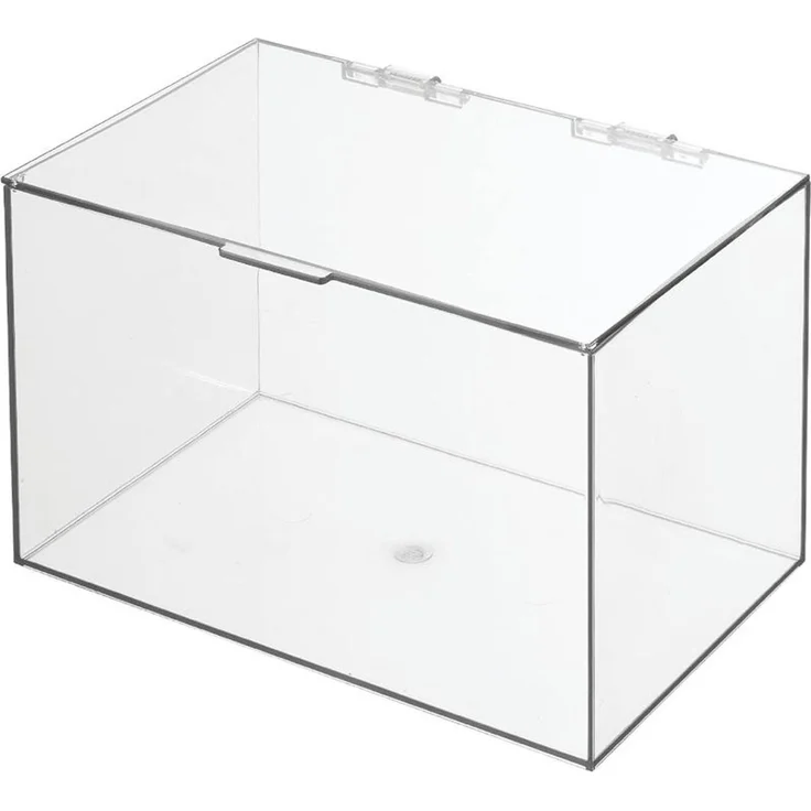 mDesign Kosmetikbox Aufbewahrung Organizer Klappdeckel Kunststoff Transparent – Bild 1