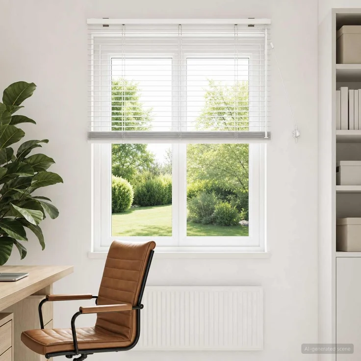 vidaXL Venezianische Jalousie Weiß 75 x 160 cm 35 mm 42015411 – Bild 1