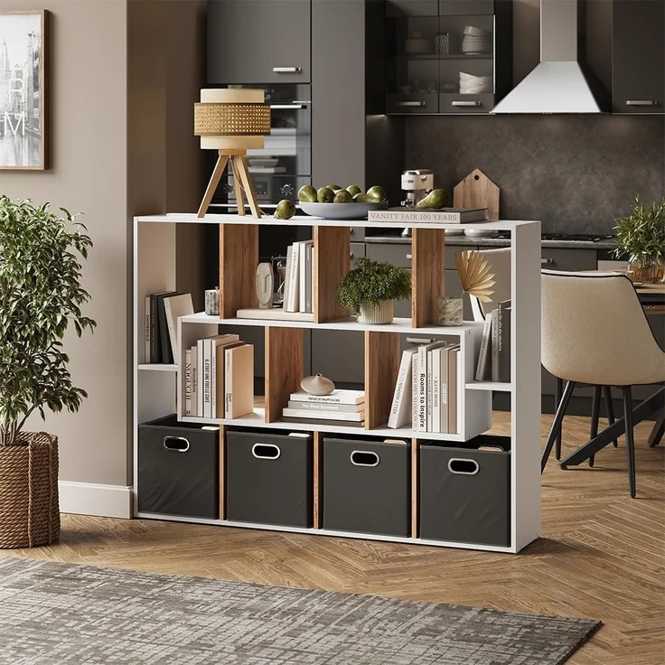 Raumteiler Weiß/Goldkraft Eiche 107.2 x 143 cm Vicco – Bild 5