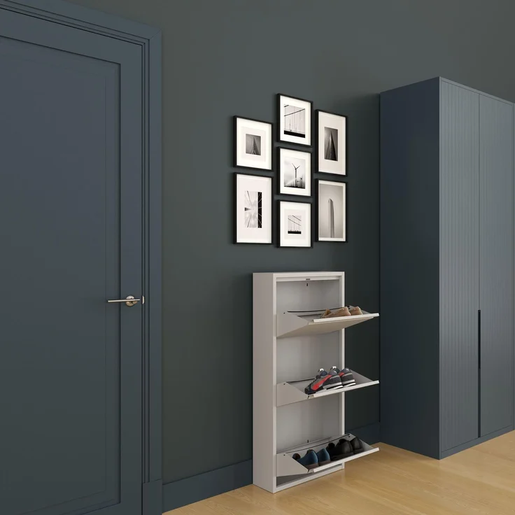 Schuhkipper, Metall 50 x 15 x 103,5 cm, grau RAL 7035 – Bild 6