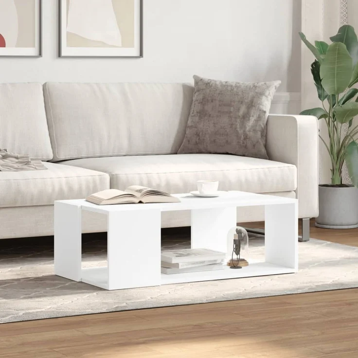 vidaXL Couchtisch Weiß 89,5x48x30 cm Holzwerkstoff 848150 – Bild 3