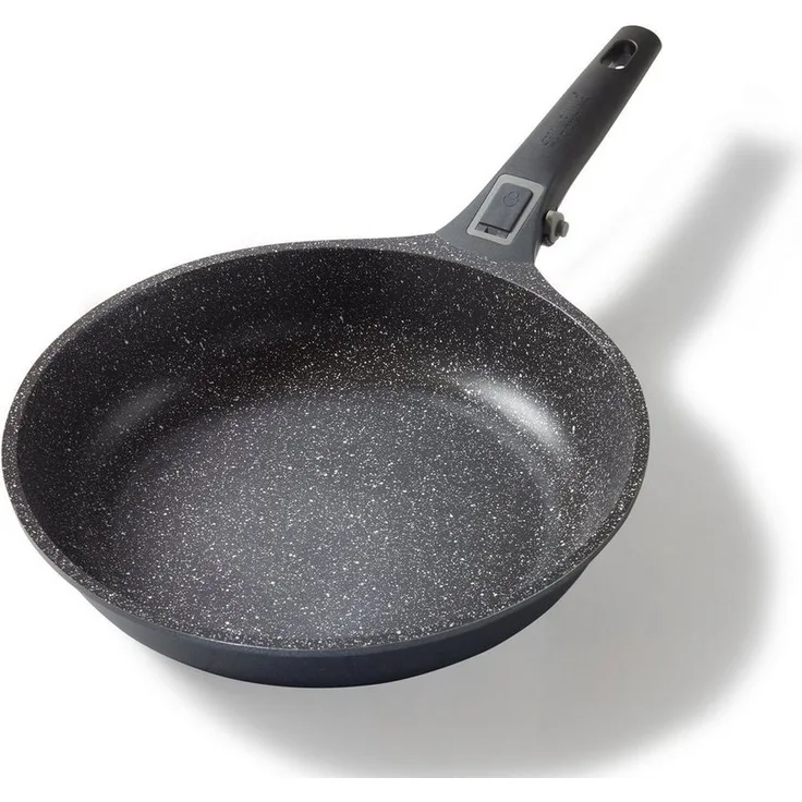 STONELINE Bratpfanne, Aluminium (Set, 1-tlg, 1 Pfanne, 1 abnehmbarer Stielgriff), mit echten Steinpartikeln, induktionsgeeignet, Designed in Germany