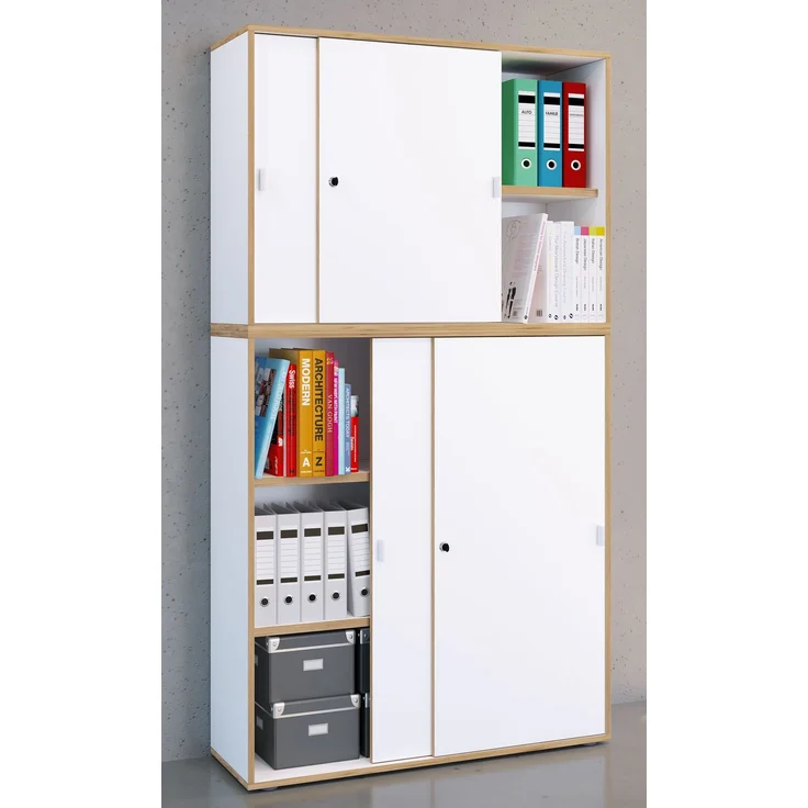 VCM Büroschrank Salia 920807 Weiß H. 183 x B. 100 x T. 37 cm – Bild 3
