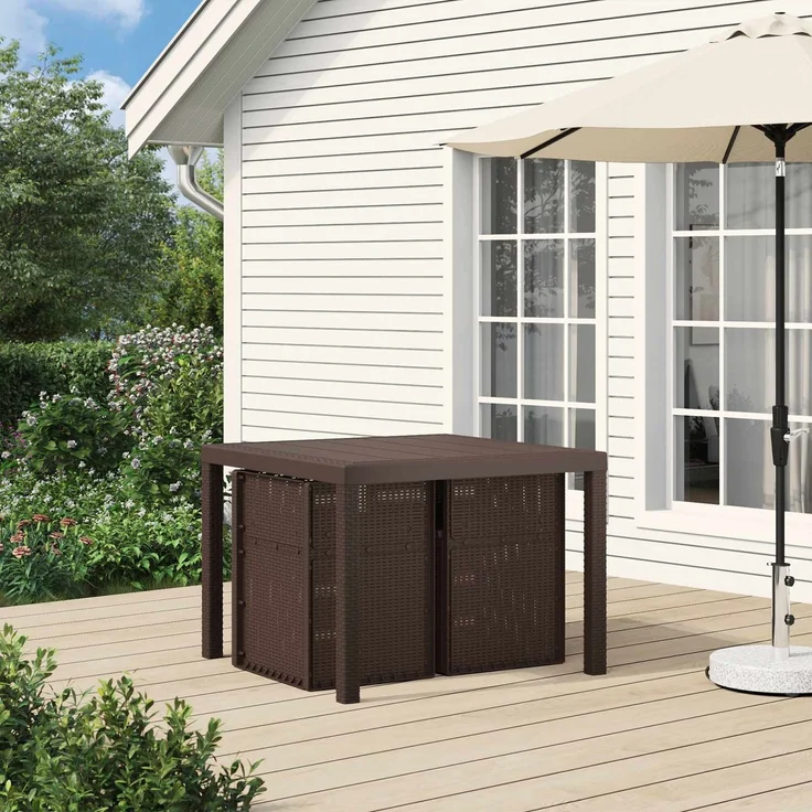 vidaXL Garten Esszimmerstühle 2 pcs Braun PP 899962 – Bild 3