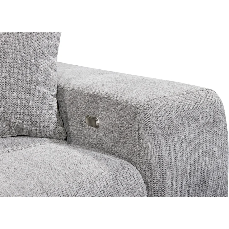 Ecksofa >SYDNEY< Elektrische Sitztiefenverstellung, 5 verstellbare Kopfstützen, Bettkasten, Bezugsstoff "taupe" - 282x105x198 (BxHxT) – Bild 3