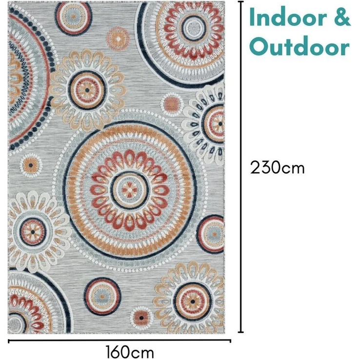 Wohnando Teppich MY-RUG Outdoor-Teppich "Reed" 230X160 cm, bunt, rechteckig, Höhe: 8 mm, Ethno-Stil, Hoch-Tief-Design, bunt und sommerlich, für Garten – Bild 2