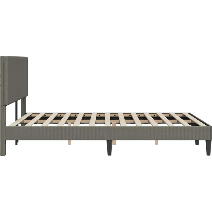 vidaXL Bettrahmen mit Kopfteil Hellgrau 120x200 cm Cordstoff 42027724 – Bild 5