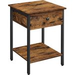 Vasagle Nachttisch (1-St), Beistelltisch mit Schublade und Ablage, einfacher Aufbau, 40 x 40 x 55 cm