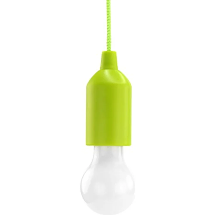 HyCell Pull Light, tragbare LED Lampe in grün mit Zugschalter, inkl. AAA Batterien, warmweiß, ideal für Garten, Camping und Partydekoration – Bild 1