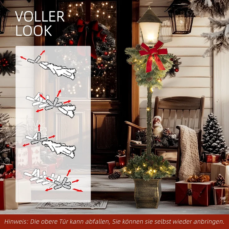 Outsunny Weihnachtslaterne, Kunststoff, Metall, Grün, Ø35 x 150H cm – Bild 7