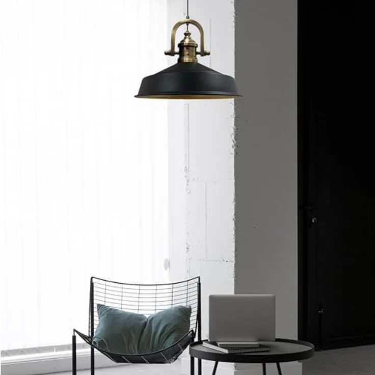Bamyum Pendelleuchte Asletl Hängelampe Industrial aus Metall Ø41 cm, Pendelleuchte Esstisch, ohne Leuchtmittel – Bild 5